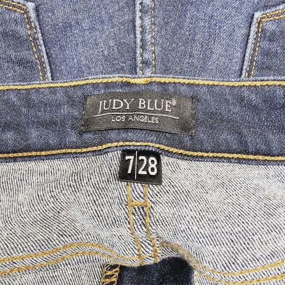 Judy Blue Jeans Women's 7/28 Blue Skinny Fit High Rise Stretchy Medium‎ Wash Zip - Picture 4 of 11